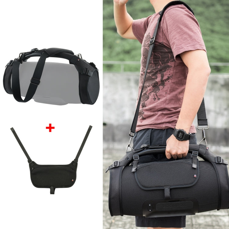 ลำโพงบลูทูธสายคล้องไหล่เดี่ยว + กระเป๋าโทรศัพท์ชุดสำหรับ JBL Boombox 1/2, Case + Phone Bag Black