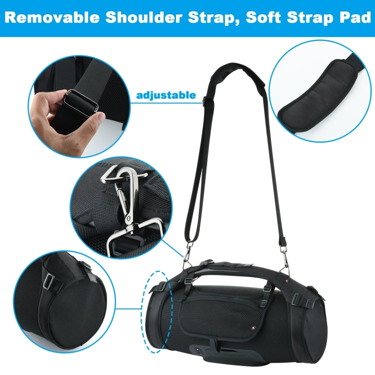 ลำโพงบลูทูธสายคล้องไหล่เดี่ยว + กระเป๋าโทรศัพท์ชุดสำหรับ JBL Boombox 1/2, Case + Phone Bag Black