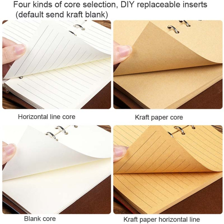 PU Maple Retro Straps Handbook สมุดโน๊ตแบบหลวม, A7, A6, A5