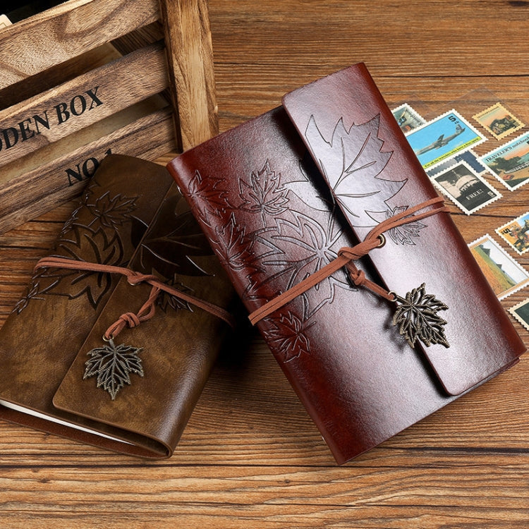 PU Maple Retro Straps Handbook สมุดโน๊ตแบบหลวม, A7, A6, A5