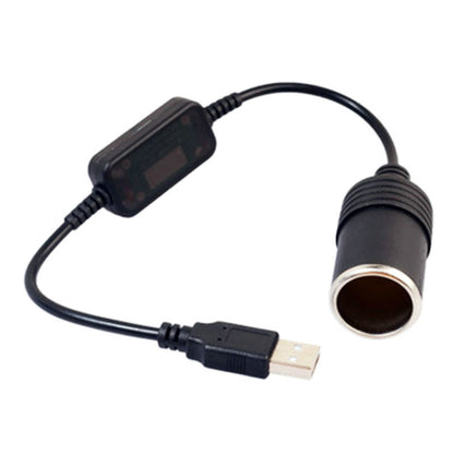 อะแดปเตอร์แปลงรถคอนโทรลเลอร์แบบมีสาย USB ไปยังซ็อกเก็ตไฟแช็ก 5V ถึง 12V Boost Power Adapter Cable, 30cm USB