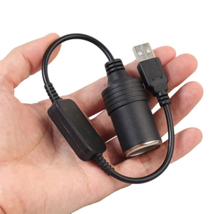 อะแดปเตอร์แปลงรถคอนโทรลเลอร์แบบมีสาย USB ไปยังซ็อกเก็ตไฟแช็ก 5V ถึง 12V Boost Power Adapter Cable, 30cm USB