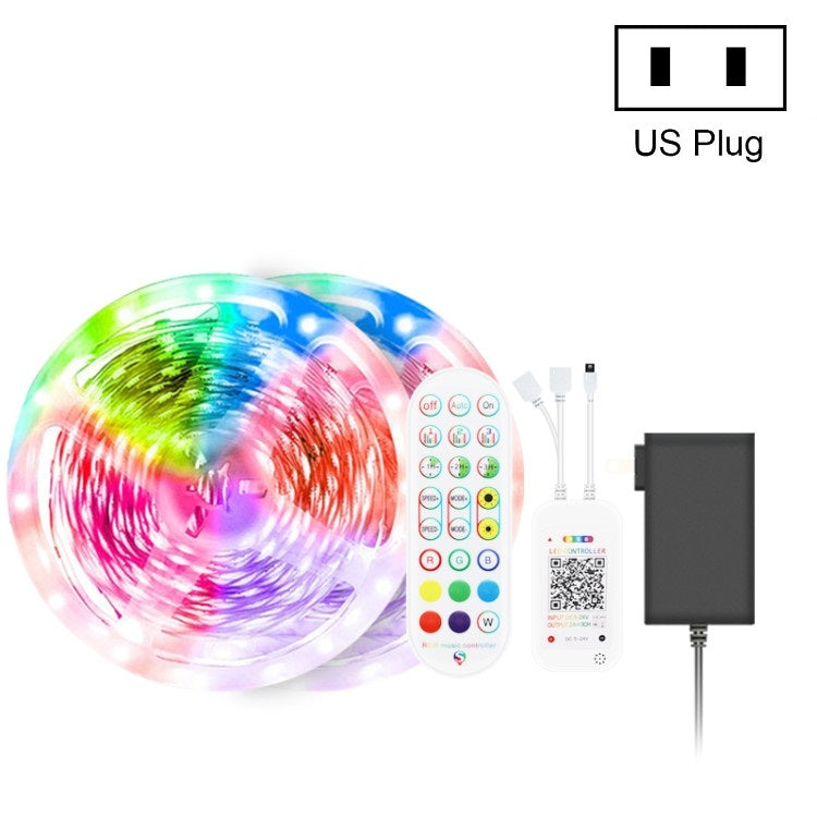 ชุดบลูทูธสมาร์ทเพลงควบคุมเสียงแถบไฟกันน้ำ 5050 RGB บรรยากาศที่มีสีสันไฟ LED Strip พร้อมรีโมทคอนโทรล 24 ปุ่ม, 5M 150 LEDs, 5M 300 LEDs, 10M 300 LEDs, 10M 600 LEDs, 15M 450 LEDs, 20M 360 LEDs, 30M 540 LEDs
