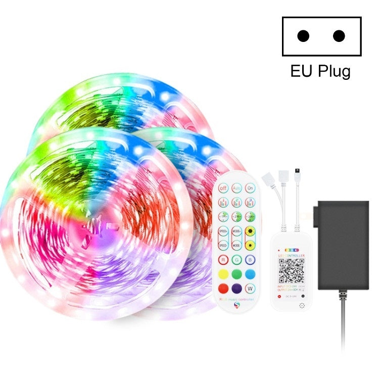 ชุดบลูทูธสมาร์ทเพลงควบคุมเสียงแถบไฟกันน้ำ 5050 RGB บรรยากาศที่มีสีสันไฟ LED Strip พร้อมรีโมทคอนโทรล 24 ปุ่ม, 5M 150 LEDs, 5M 300 LEDs, 10M 300 LEDs, 10M 600 LEDs, 15M 450 LEDs, 20M 360 LEDs, 30M 540 LEDs