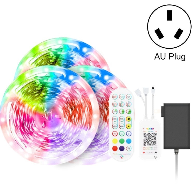 ชุดบลูทูธสมาร์ทเพลงควบคุมเสียงแถบไฟกันน้ำ 5050 RGB บรรยากาศที่มีสีสันไฟ LED Strip พร้อมรีโมทคอนโทรล 24 ปุ่ม, 5M 150 LEDs, 5M 300 LEDs, 10M 300 LEDs, 10M 600 LEDs, 15M 450 LEDs, 20M 360 LEDs, 30M 540 LEDs