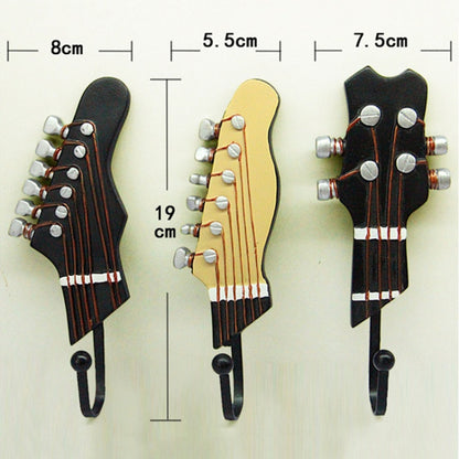 3 ชิ้นกีตาร์รูปร่างตกแต่งบ้านตะขอ, Guitar Shape Hook