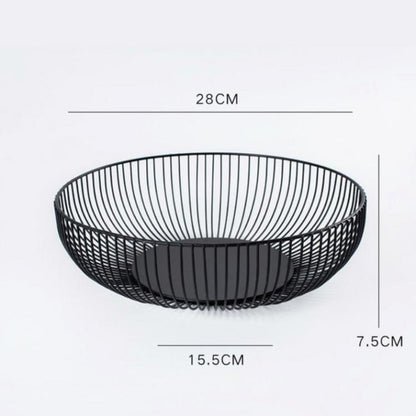 ห้องนั่งเล่นในครัวเรือนตะกร้าผลไม้ Wrought Iron Desktop ตะกร้าเก็บขนม, Snack Basket
