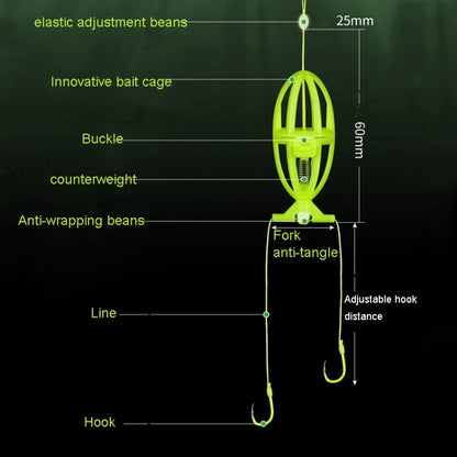 2 ชุดตะขอคู่ ISEAMA ตะขอระเบิด Bighead ปลาคาร์พ Feeder สำหรับ Hand Rod & โยน Rod, 8, 10, 12, 14
