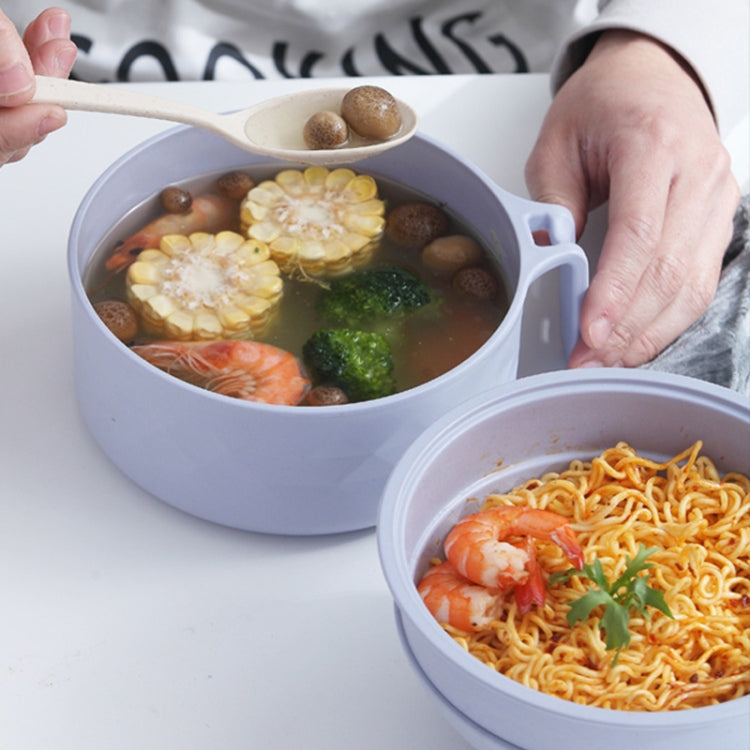 6 in 1 นักเรียนชามบะหมี่กึ่งสำเร็จรูปชุดช้อนส้อมโรงอาหารใยไผ่