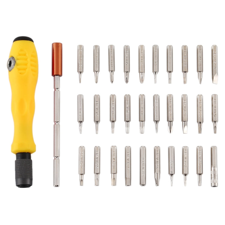 32-in-1 CRV Steel โทรศัพท์มือถือถอดชิ้นส่วนซ่อมเครื่องมือชุดไขควงผสมมัลติฟังก์ชั่น, Yellow, Gray Green, Red
