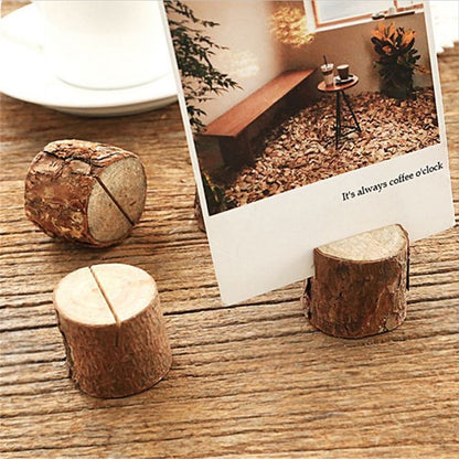 10 ชิ้น Log Stump Nnote ผู้ถือคลิปสร้างสรรค์บ้าน DIY เครื่องประดับตกแต่งอุปกรณ์ถ่ายภาพ