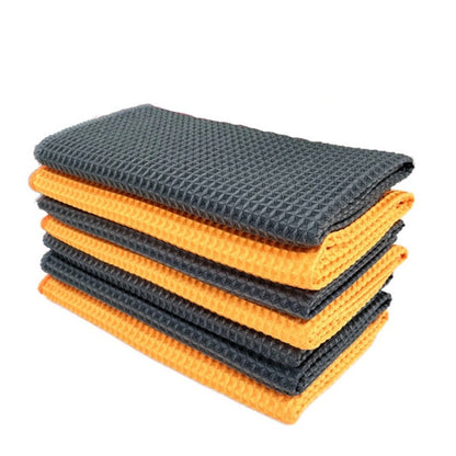 Pineapple Lattice Microfiber Lint-free Absorbent Honeycomb ผ้าขนหนูล้างรถ, 40x40cm