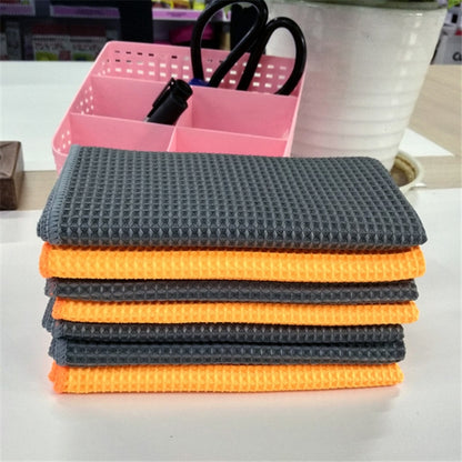 Pineapple Lattice Microfiber Lint-free Absorbent Honeycomb ผ้าขนหนูล้างรถ, 40x40cm