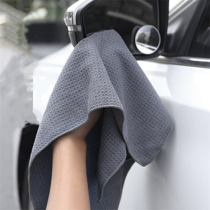 Pineapple Lattice Microfiber Lint-free Absorbent Honeycomb ผ้าขนหนูล้างรถ, 40x40cm