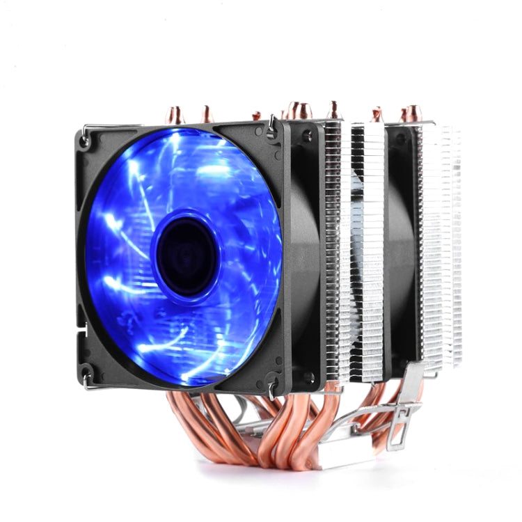 คอมพิวเตอร์เดสก์ท็อป 6 ท่อทองแดงหม้อน้ำ CPU เงียบสุด ๆ, 6 Tube Without Light 3-pin Single Fan, 6 Tube Without Light 3-pin Double Fan, 6 Tube Blue Light 3-pin Single Fan, 6 Tube Blue Light 3-pin Double Fan, 6 Tube PWM Single Fan, 6 Tube PWM Double Fan