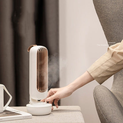 Retro ความชื้นพัดลมทาวเวอร์ USB Leafless Fan Water Cooling สเปรย์ความชื้นพัดลมตั้งโต๊ะ Cooler