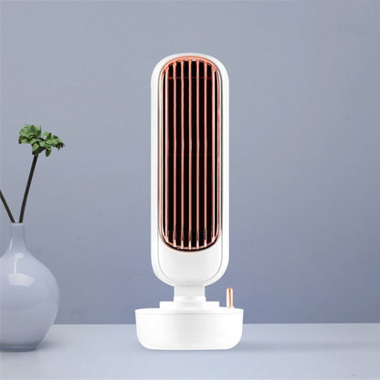 Retro ความชื้นพัดลมทาวเวอร์ USB Leafless Fan Water Cooling สเปรย์ความชื้นพัดลมตั้งโต๊ะ Cooler
