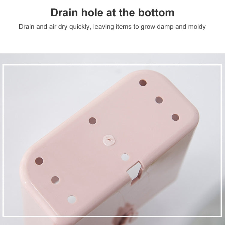 3 ชิ้นห้องน้ำชั้นวางติดผนังถ้วยดูดฟรีหมัดกล่องเก็บ Washstand แปรงสีฟันยาสีฟันชั้นวาง