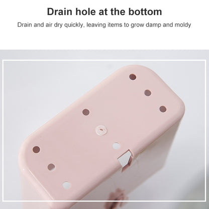 3 ชิ้นห้องน้ำชั้นวางติดผนังถ้วยดูดฟรีหมัดกล่องเก็บ Washstand แปรงสีฟันยาสีฟันชั้นวาง