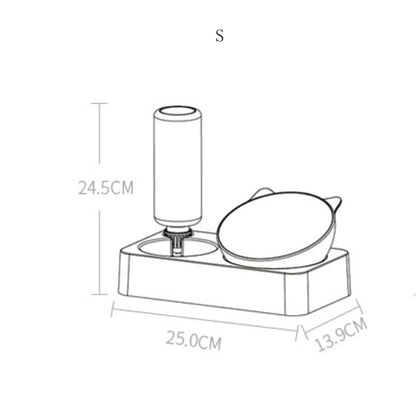 ชามใส่น้ำดื่มอัตโนมัติสำหรับสัตว์เลี้ยงป้องกันการให้ทิป, Small, Large