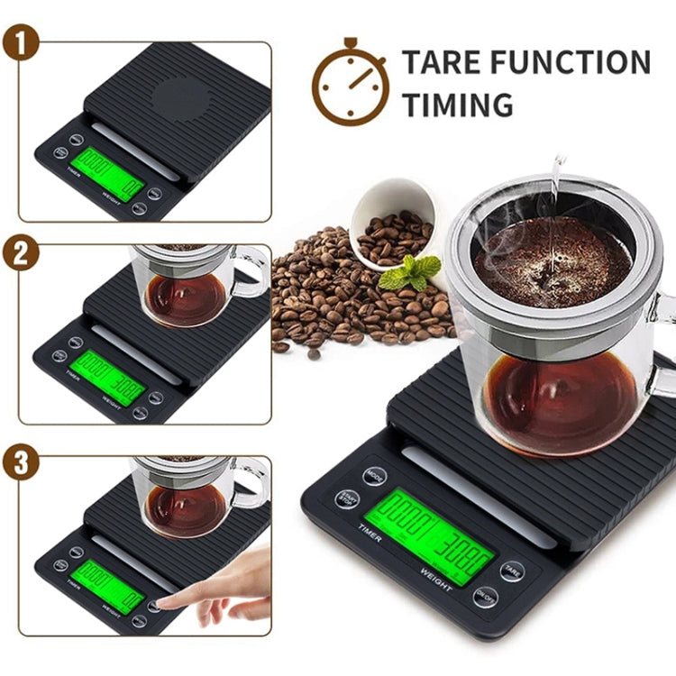 มือหมัดกาแฟตาชั่งจับเวลาอิเล็กทรอนิกส์จับเวลาขนาดเครื่องชั่งในครัว, 3kg/0.1g, 5kg/0.1g