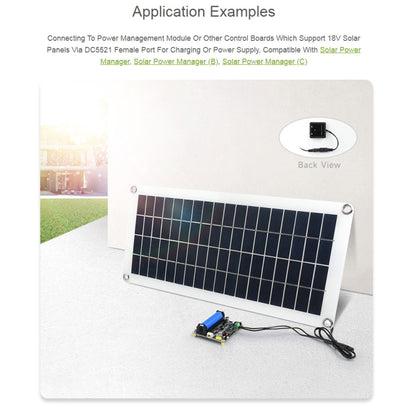 Waveshare 18V 10W แผงโซลาร์เซลล์โพลีคริสตัลไลน์ซิลิคอนกึ่งยืดหยุ่น, 24167