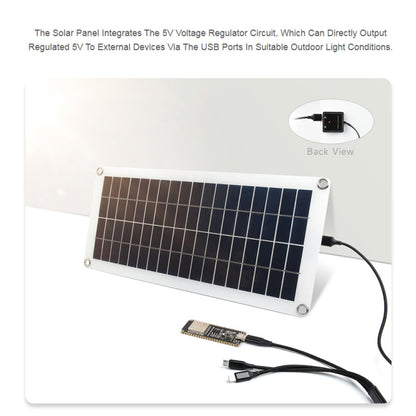 Waveshare 18V 10W แผงโซลาร์เซลล์โพลีคริสตัลไลน์ซิลิคอนกึ่งยืดหยุ่น, 24167