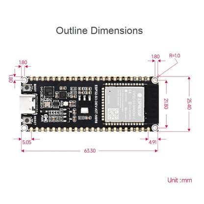 Waveshare ESP32-S3 ไมโครคอนโทรลเลอร์ 2.4GHz Wi-Fi Development Board ESP32-S3-WROOM-1-N8R8 โมดูล, 24263, 24363