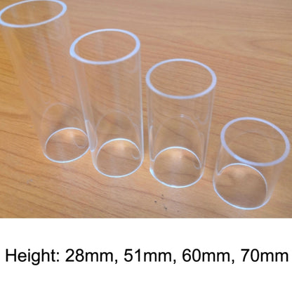 5PCS อะคริลิคกีตาร์สไลด์หลอดพื้นบ้านสไลด์, 28mm(Transparent), 51mm(Transparent), 60mm(Transparent), 70mm(Transparent)