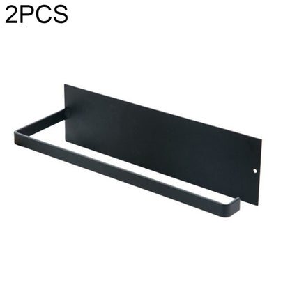 2 PCS Punch-ฟรีติดผนังห้องน้ำห้องครัวผู้ถือม้วนราวแขวนผ้าเช็ดตัว
