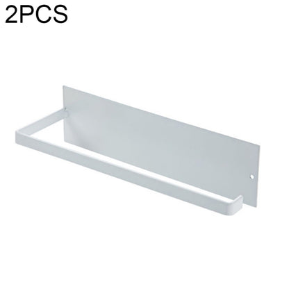 2 PCS Punch-ฟรีติดผนังห้องน้ำห้องครัวผู้ถือม้วนราวแขวนผ้าเช็ดตัว