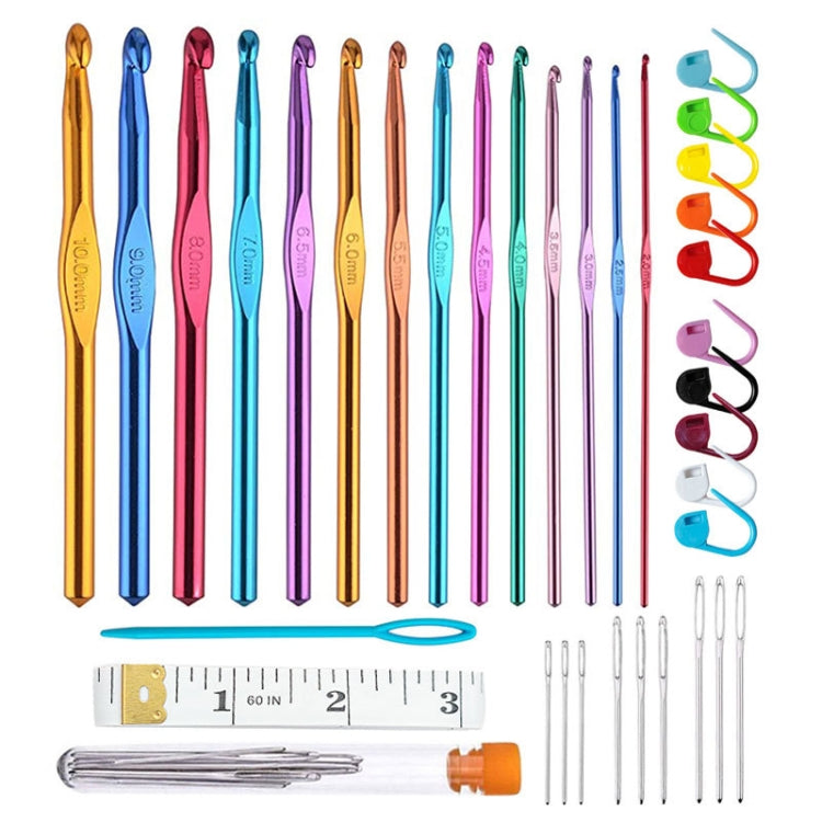 สีอลูมินาหัวเดียวโครเชต์แฮนด์เมด DIY ถักเครื่องมือวัสดุ, 14 PCS/Set, 28 PCS/Set, 36 PCS/Set, 26 PCS/Set, 34 PCS/Set, 27 PCS/Set, 30 PCS/Set, 119 PCS/Set