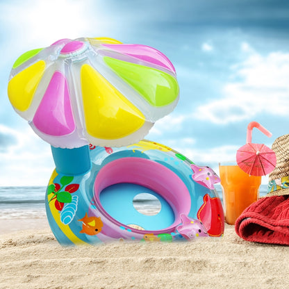เด็กป้องกันสิ่งแวดล้อม PVC Inflatable Sunshade รูปเห็ดที่นั่งแหวนว่ายน้ำ, Mushroom(Blue), Mushroom(Pink)
