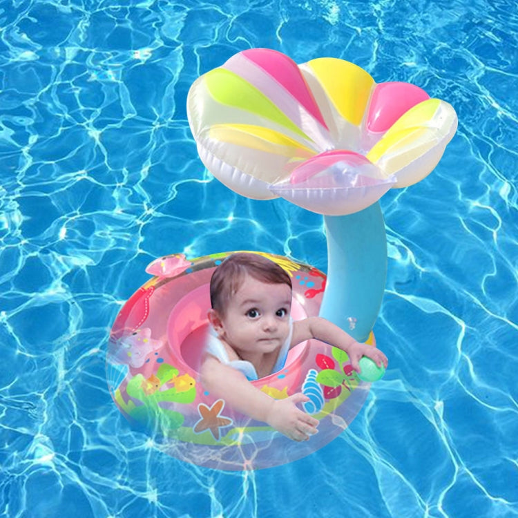 เด็กป้องกันสิ่งแวดล้อม PVC Inflatable Sunshade รูปเห็ดที่นั่งแหวนว่ายน้ำ, Mushroom(Blue), Mushroom(Pink)