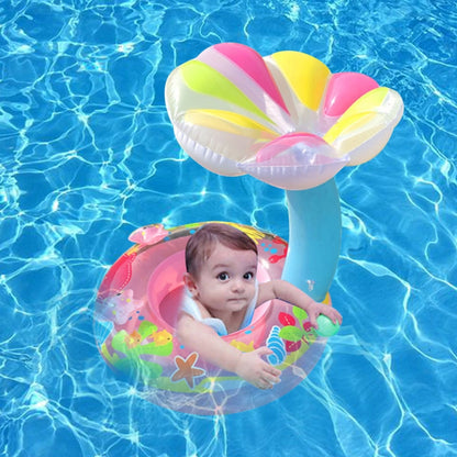 เด็กป้องกันสิ่งแวดล้อม PVC Inflatable Sunshade รูปเห็ดที่นั่งแหวนว่ายน้ำ, Mushroom(Blue), Mushroom(Pink)