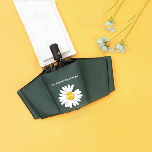 ร่มกันแดด GD Daisy Vinyl Sunny And Rain ร่มสามพับ ร่มกันแดดป้องกันรังสียูวี