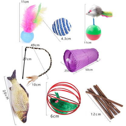 สัตว์เลี้ยงแมวของเล่นเมาส์ขนนกแมวตลกช่อง Sisal Ball ของเล่นกราม, 28 in 1 Cat Toy