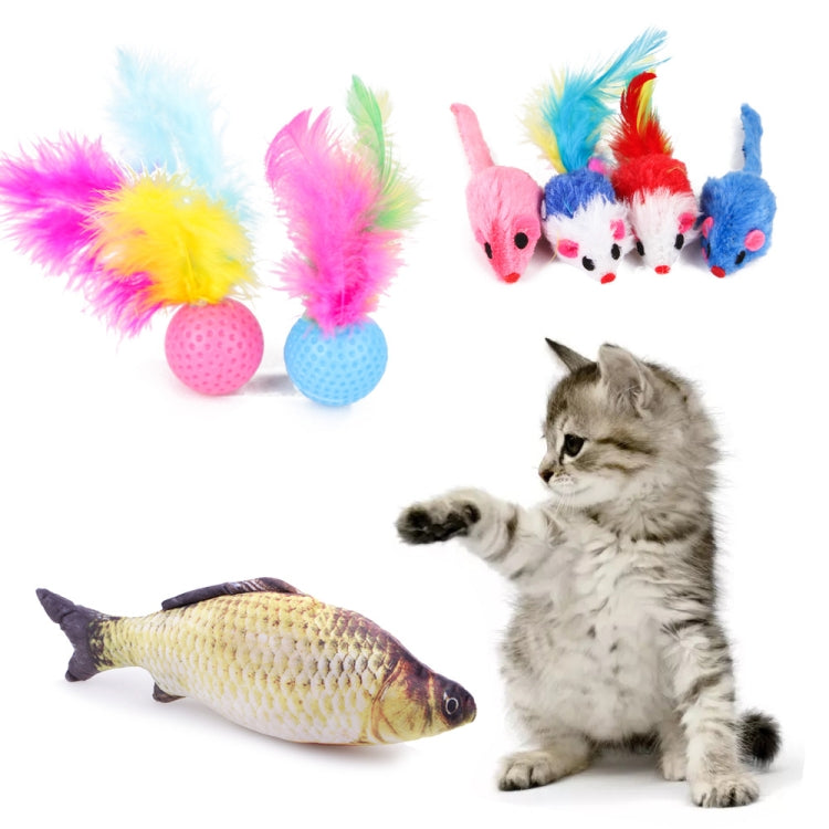 สัตว์เลี้ยงแมวของเล่นเมาส์ขนนกแมวตลกช่อง Sisal Ball ของเล่นกราม, 28 in 1 Cat Toy