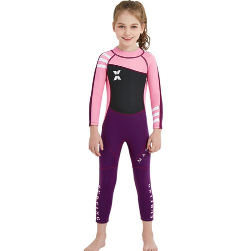DIVE & SAIL WS-18818 ชุดดำน้ำสำหรับเด็กชิ้นเดียวดำน้ำดูปะการังอุ่นชุดว่ายน้ำป้องกันแมงกะพรุน, S, M, L, XL, XXL