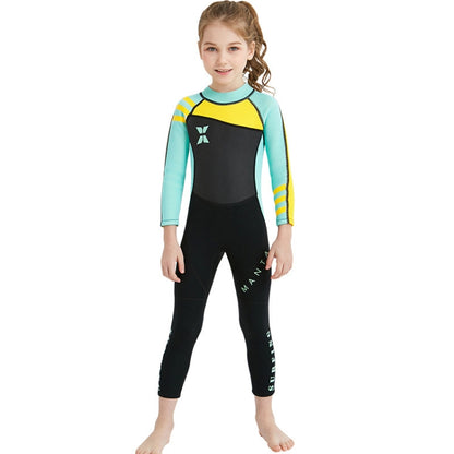 DIVE & SAIL WS-18818 ชุดดำน้ำสำหรับเด็กชิ้นเดียวดำน้ำดูปะการังอุ่นชุดว่ายน้ำป้องกันแมงกะพรุน, S, M, L, XL, XXL