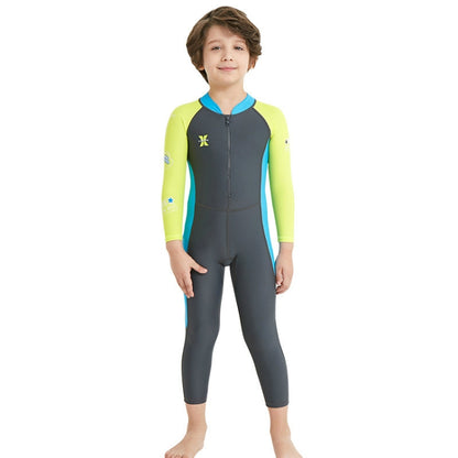 DIVE&SAIL ชุดดำน้ำสำหรับเด็กชุดว่ายน้ำวันพีชแขนยาวกลางแจ้งชุดว่ายน้ำกันแดด, S, M, L, XL, XXL