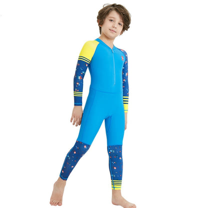 DIVE & SAIL LS-18822 ชุดดำน้ำสำหรับเด็กครีมกันแดดกลางแจ้งชุดว่ายน้ำชิ้นเดียว, S, M, L, XL, XXL