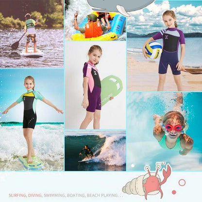 DIVE & SAIL WS-18813 2.5 มม.เด็กอบอุ่นชุดดำน้ำแขนสั้นครีมกันแดดชุดดำน้ำดูปะการัง Drifting Cold-proof ชุดว่ายน้ำ, S, M, L, XL, XXL