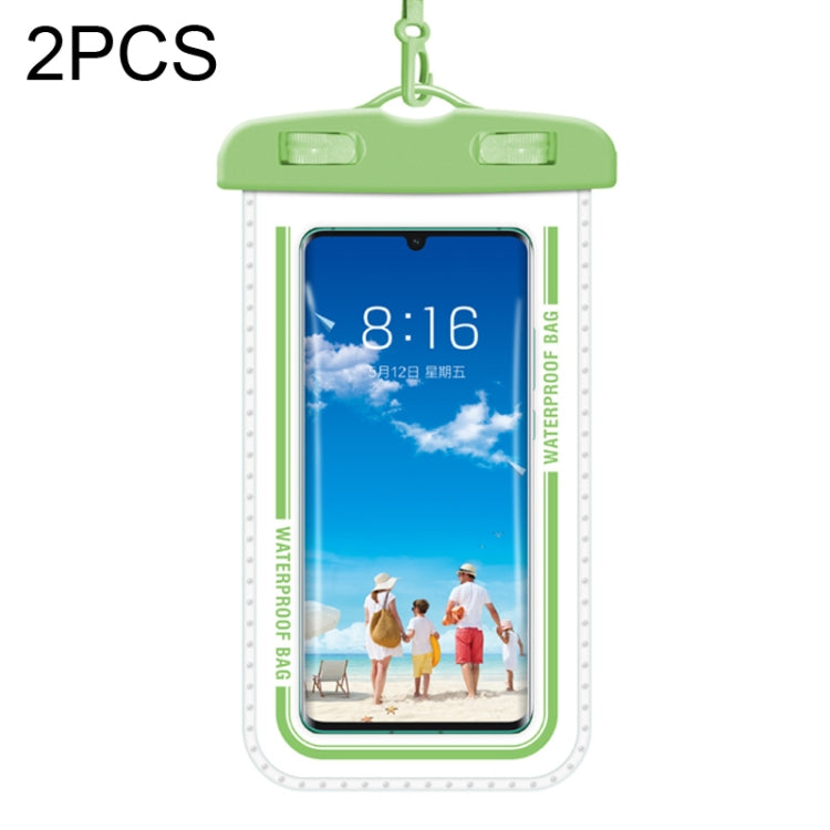 2 ชิ้นใสกรณีโทรศัพท์มือถือกันน้ำว่ายน้ำกระเป๋าโทรศัพท์มือถือ, White, Green, Gray Blue, Macaron Blue, Macaron Red