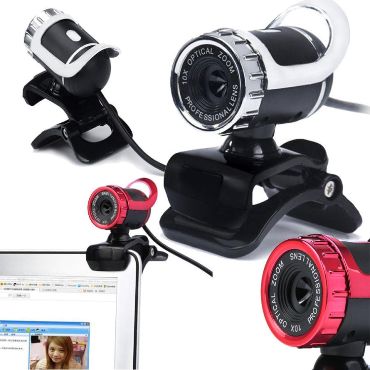 HXSJ A859 480P หลักสูตรเครือข่ายคอมพิวเตอร์ กล้อง วิดีโอ USB กล้อง ไมโครโฟนดูดซับเสียงในตัว, Red, Black, No Camera Function Black, No Camera Function  Red