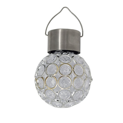 2 ชิ้นพลังงานแสงอาทิตย์กลวงบอลจี้โคมไฟตกแต่งสวนไฟ, 2 PCS Hollow Ball White, 2 PCS Hollow Ball Colorful