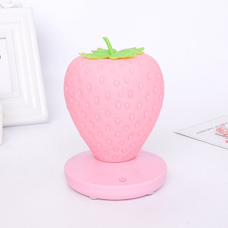 Creative Home LED ซิลิโคนสตรอเบอร์รี่ Night Light USB ชาร์จข้างเตียงตกแต่งบรรยากาศแสง, Pink Strawberry, Red Strawberry, White Strawberry