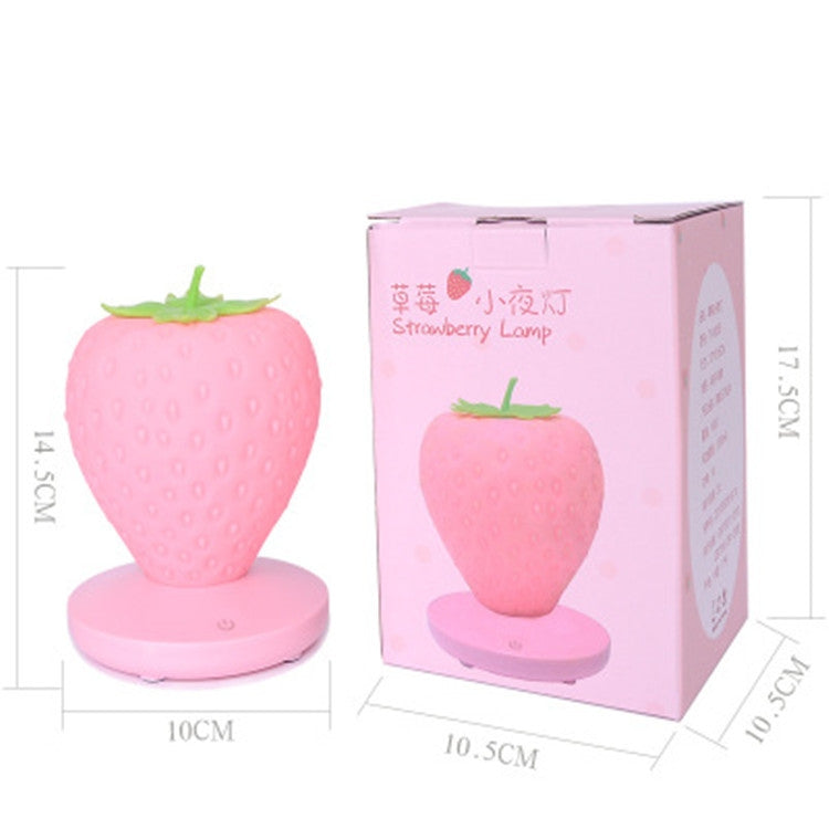 Creative Home LED ซิลิโคนสตรอเบอร์รี่ Night Light USB ชาร์จข้างเตียงตกแต่งบรรยากาศแสง, Pink Strawberry, Red Strawberry, White Strawberry