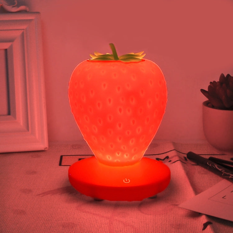 Creative Home LED ซิลิโคนสตรอเบอร์รี่ Night Light USB ชาร์จข้างเตียงตกแต่งบรรยากาศแสง, Pink Strawberry, Red Strawberry, White Strawberry