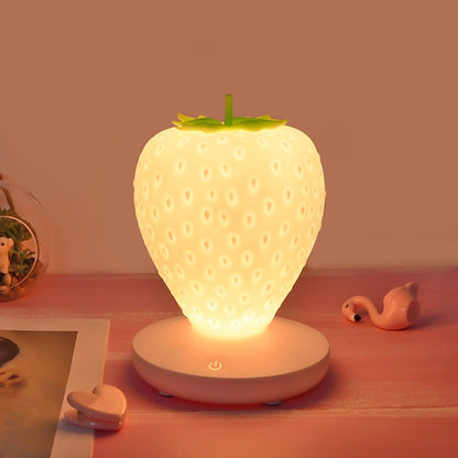 Creative Home LED ซิลิโคนสตรอเบอร์รี่ Night Light USB ชาร์จข้างเตียงตกแต่งบรรยากาศแสง, Pink Strawberry, Red Strawberry, White Strawberry